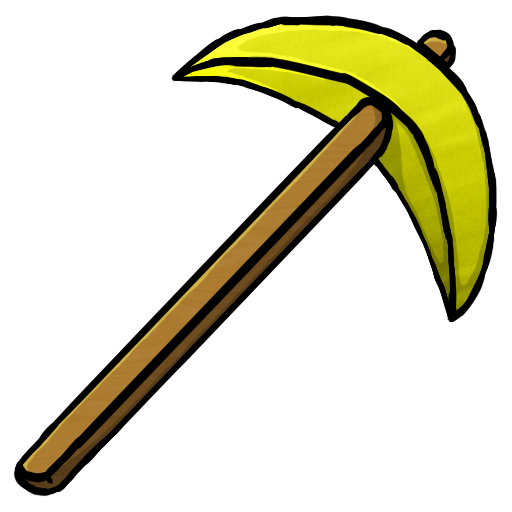 Minecraft Gold Pickaxe Icon Png Clipart Image Iconbug Com