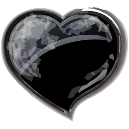 Glossy Black Heart Icon, PNG ClipArt Image | IconBug.com