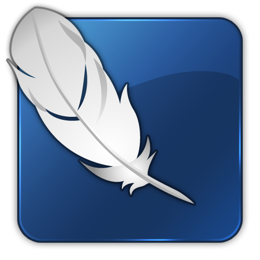 Photoshop White Feather On Blue Square Icon, PNG ClipArt Image