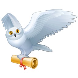 White Owl Carrying Scroll Icon Png Clipart Image Iconbug Com