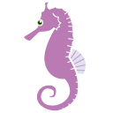 purple seahorse clipart