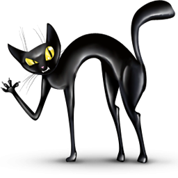 angry black cat clipart